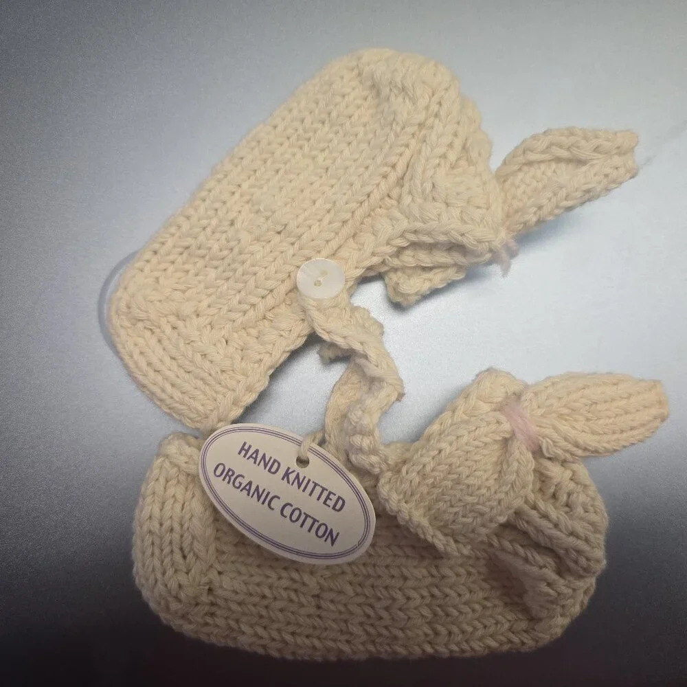 Organic Cotton, Hand Knit Bootie